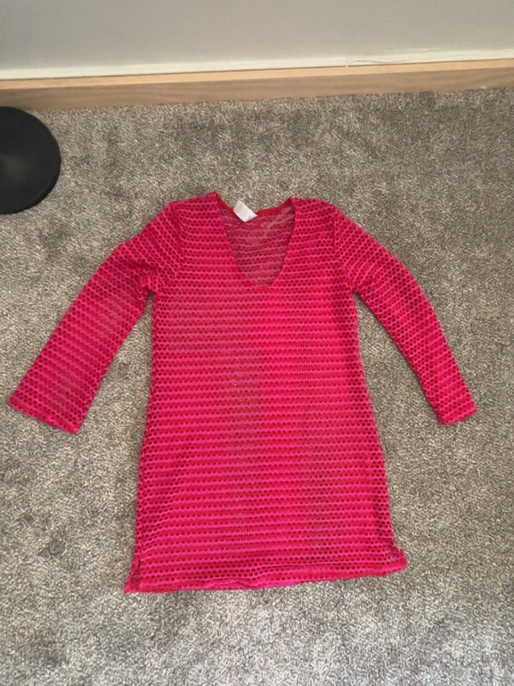 Time and Tru Hot Pink Crochet Sleeveless Top